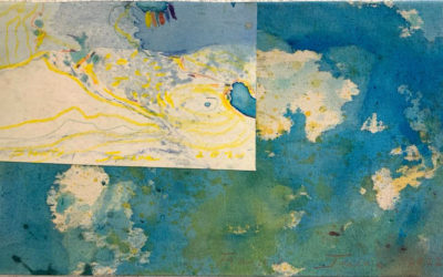 François Jeune “Pour l’Ukraine” (encre crayon de couleur et acrylique sur intissé marouflé sur toile 19 x 33 cm)